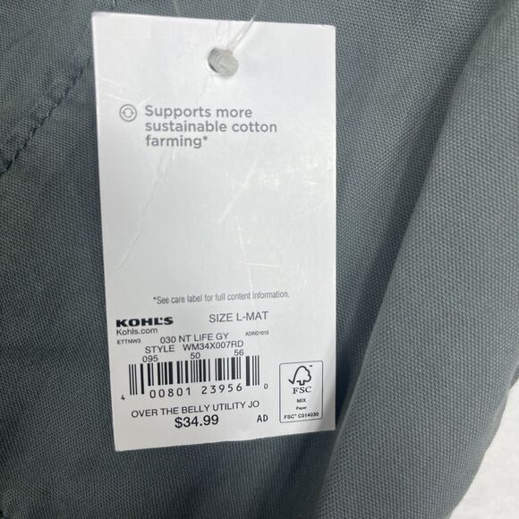Sonoma Over the Belly Utility Jogger Maternity Pants Zip Hem Gray Size Large NEW - Picture 12 of 12
